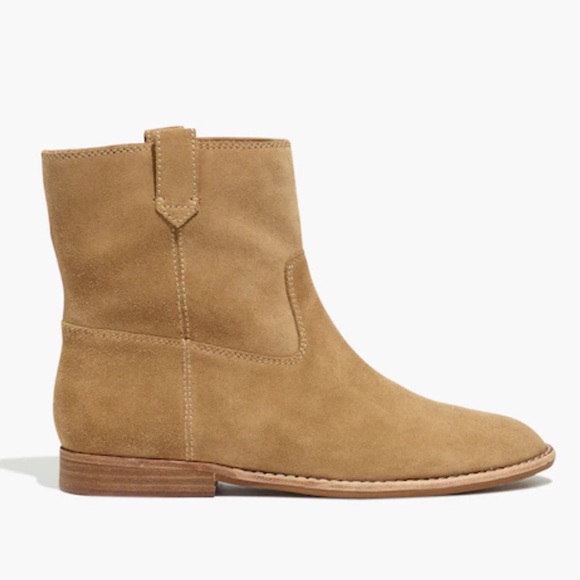 MADEWELL Leah Leather Suede Tan Ankle Boots Booties - Picture 3 of 15